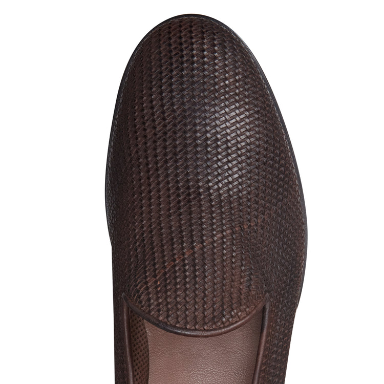 Chaussures sans lacets en cuir tressé pour hommes