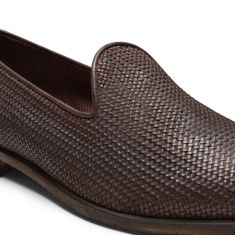 Chaussures sans lacets en cuir tressé pour hommes