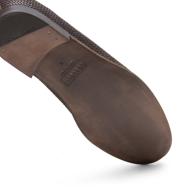 Chaussures sans lacets en cuir tressé pour hommes