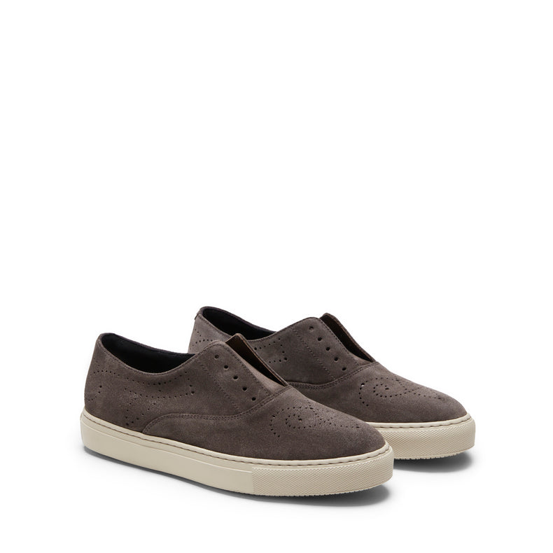 Sneaker Hobo Sport in suede da donna color acciaio