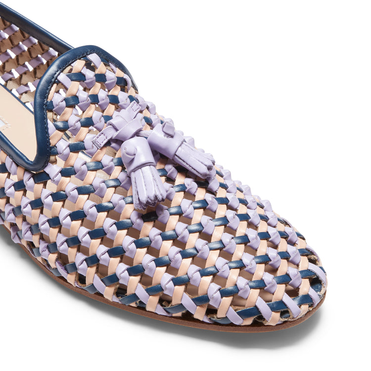 Slipper in pelle intrecciata
