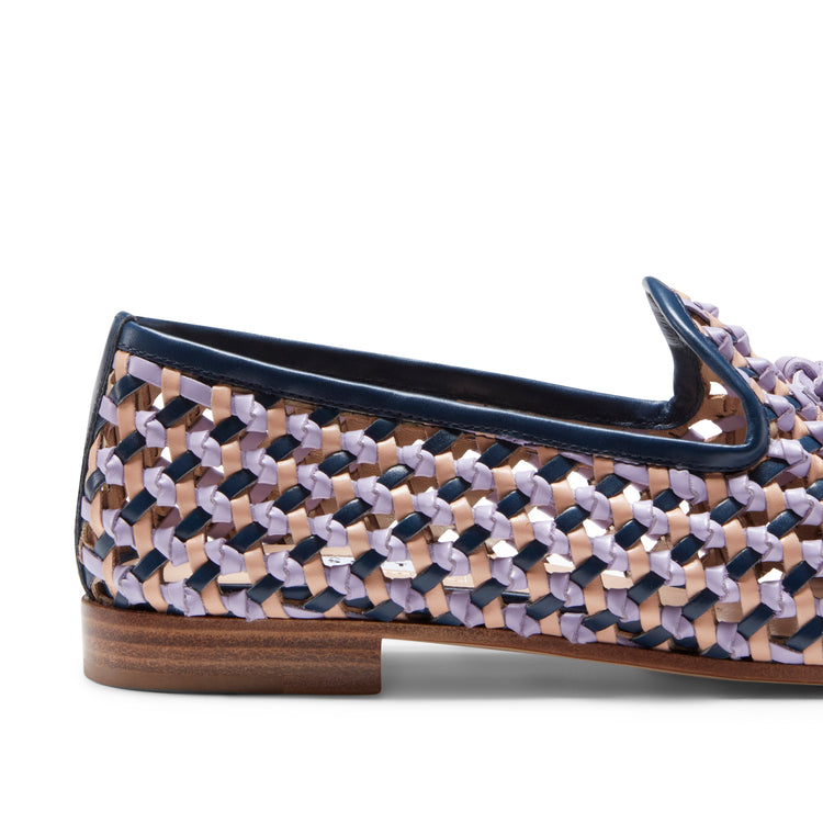 Slipper in pelle intrecciata