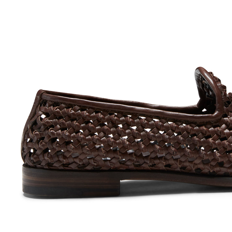 Chaussures sans lacets en cuir tressé