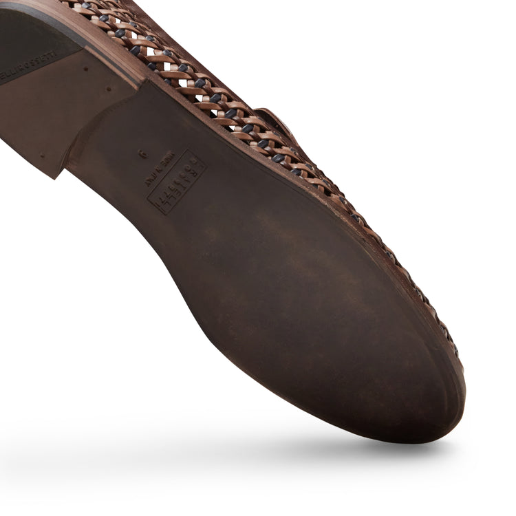 Mocassino Brera in pelle intrecciata