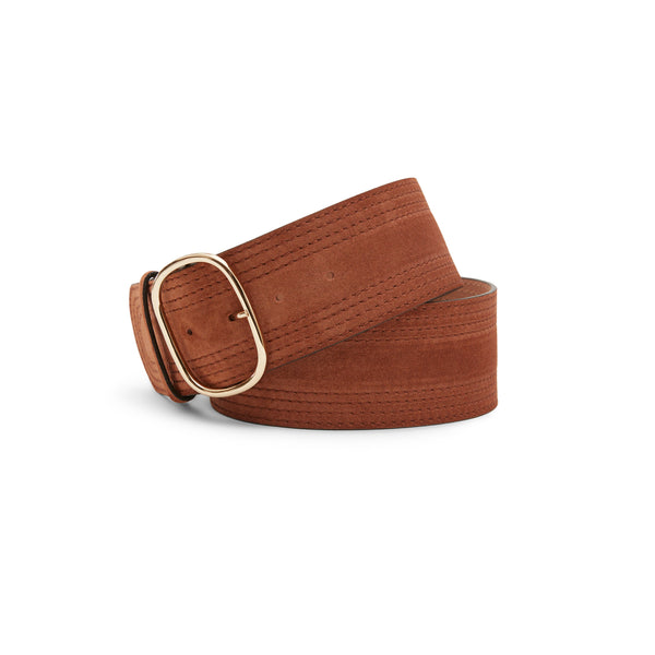Cintura da donna in suede colore cuoio