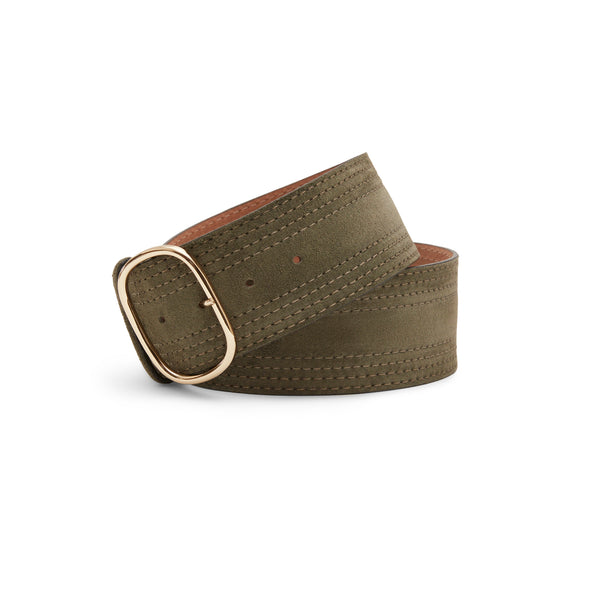 Cintura da donna in suede colore foresta