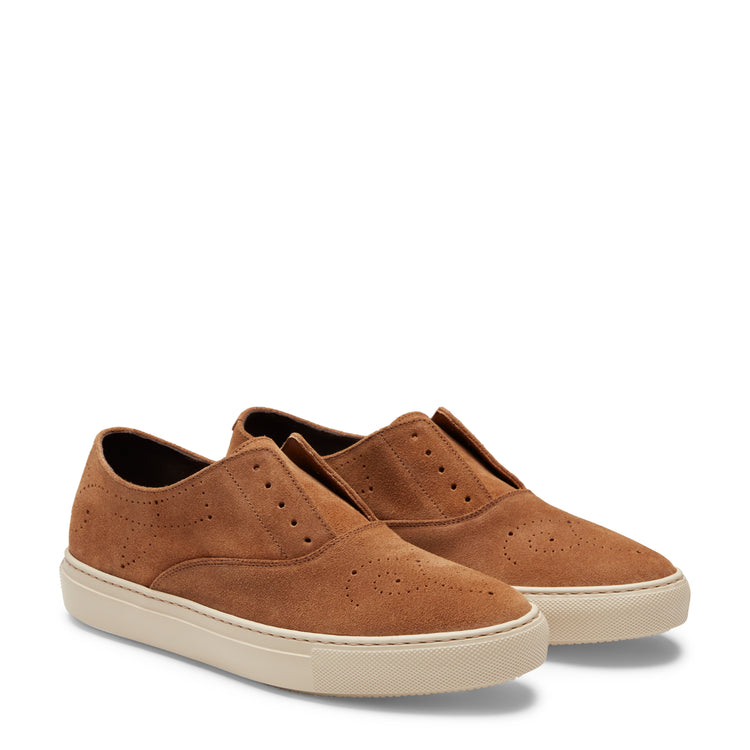 Sneaker Hobo Sport in suede da uomo color castoro