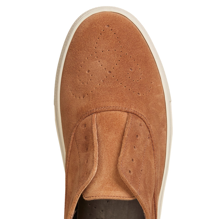 Sneaker Hobo Sport in suede da uomo color castoro