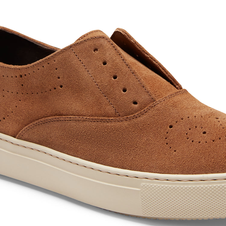 Sneaker Hobo Sport in suede da uomo color castoro