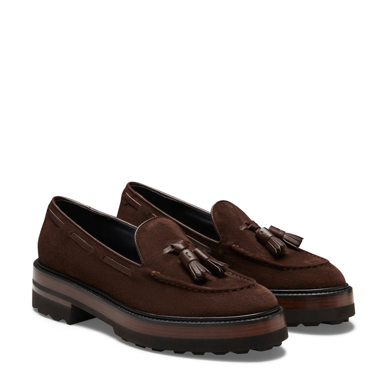 Mocassino Brera in suede da donna color cacao