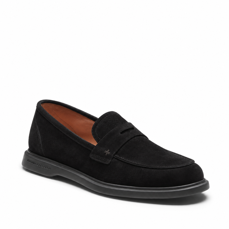 Mocassins à bride noirs en daim pour femmes