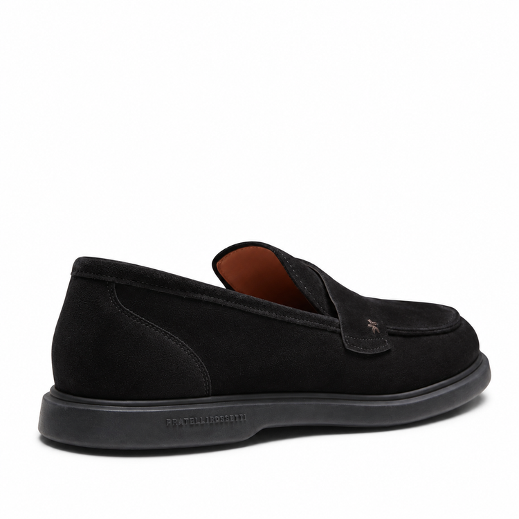 Mocassins à bride noirs en daim pour femmes