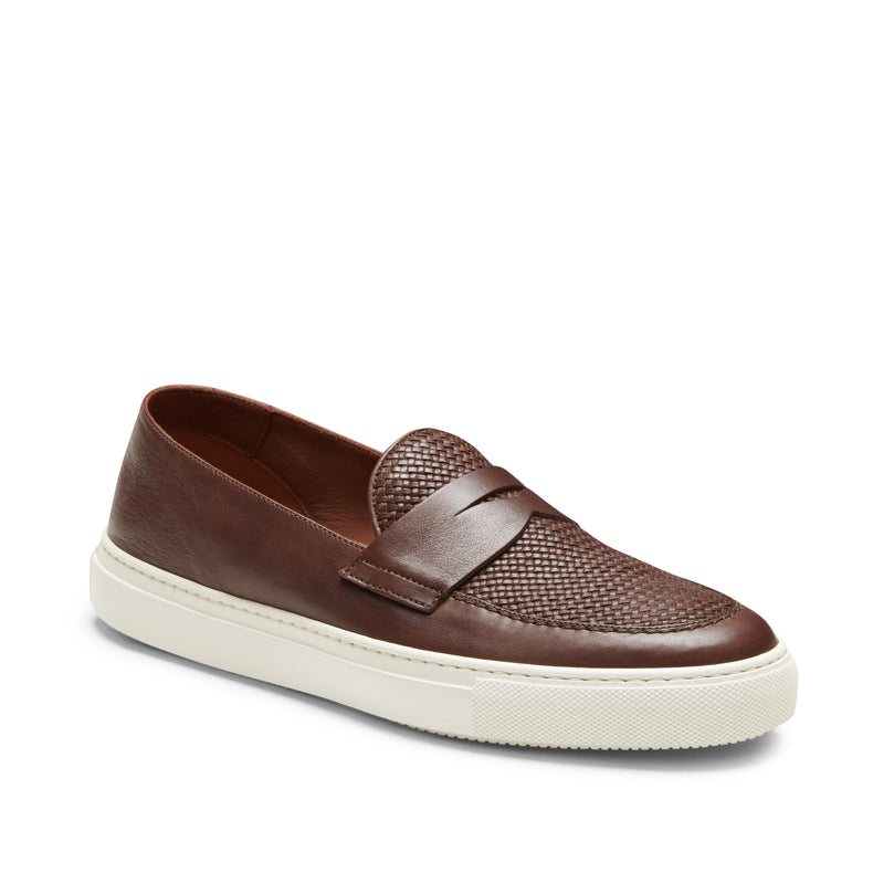 Mocassino in pelle intrecciata da uomo