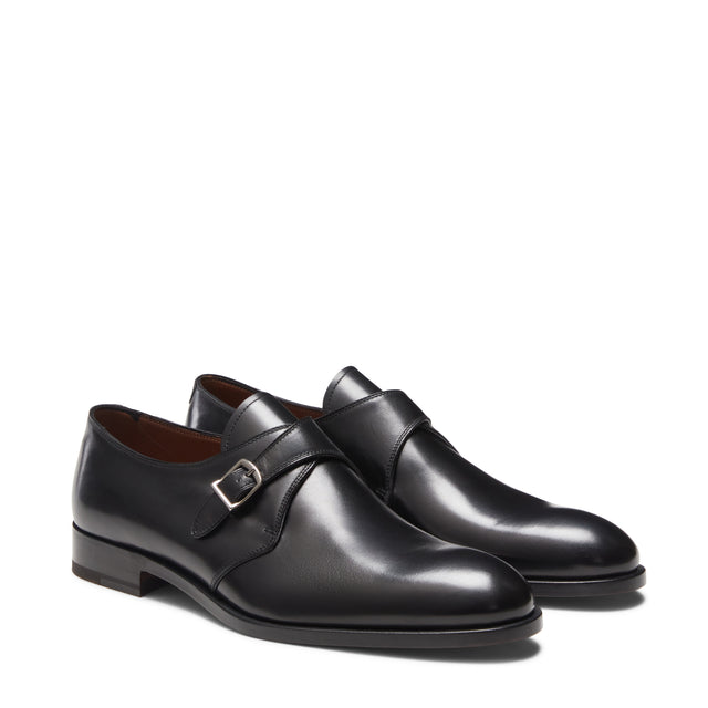 Zapato de cordones de piel con doble hebilla para hombre