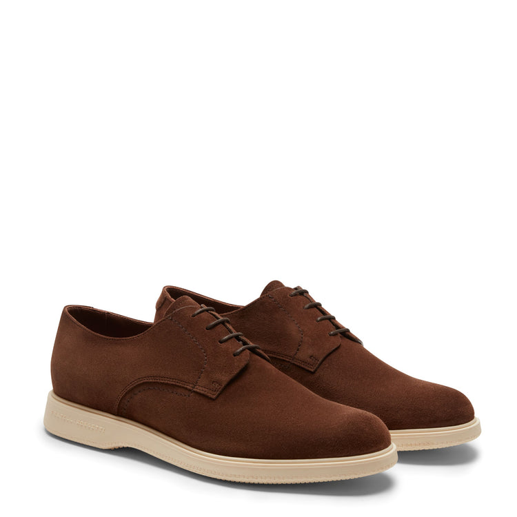 Suede lace-up Derby shoe