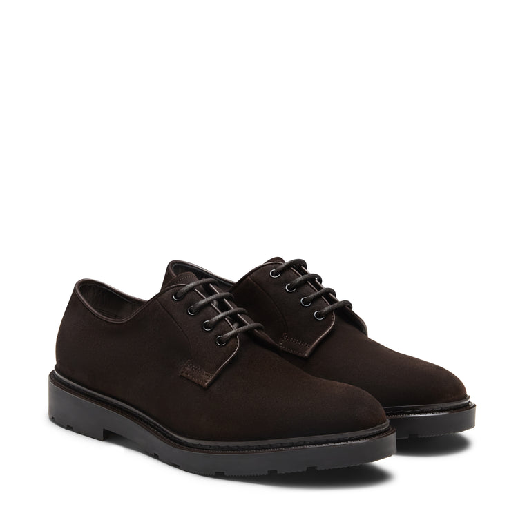 Stringata derby in suede