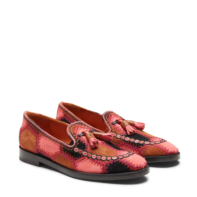 Mocasín de ante con bordado especial Brera para mujer