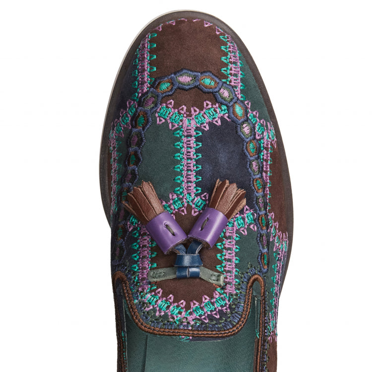 Mocassino Brera Special Embroidery in suede da donna