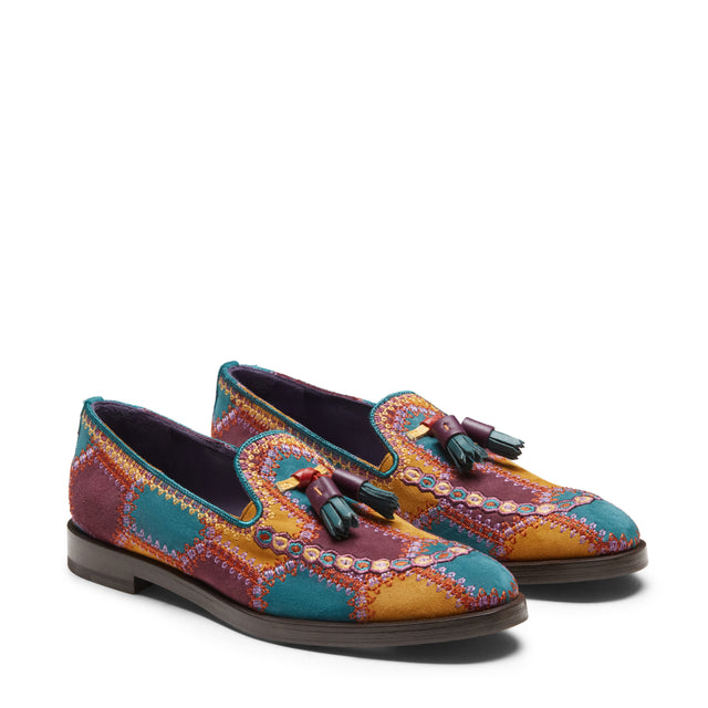Mocasín de ante con bordado especial Brera para mujer