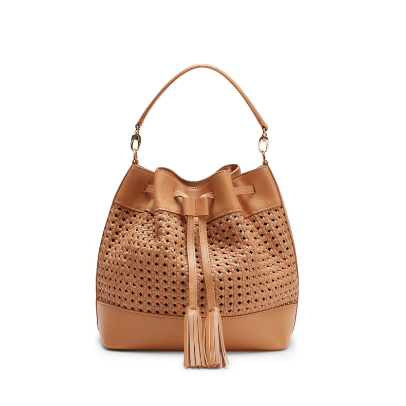 Bucket Bag in pelle intrecciata
