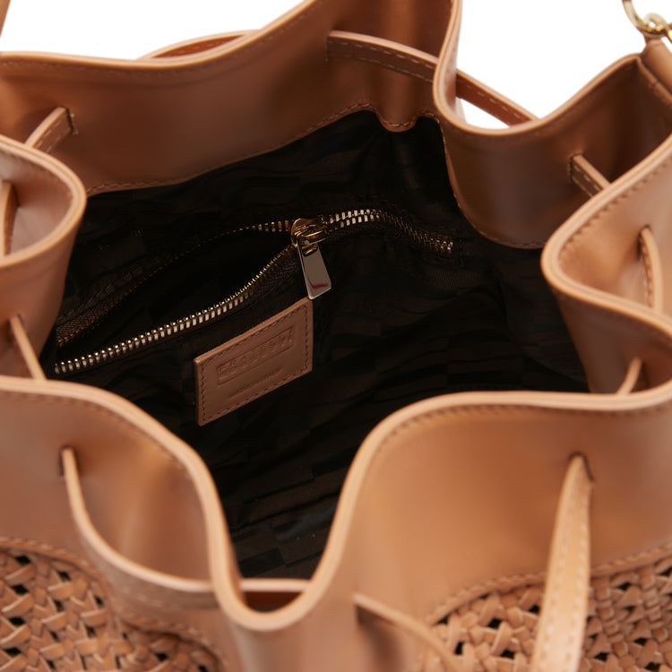 Bucket Bag in pelle intrecciata