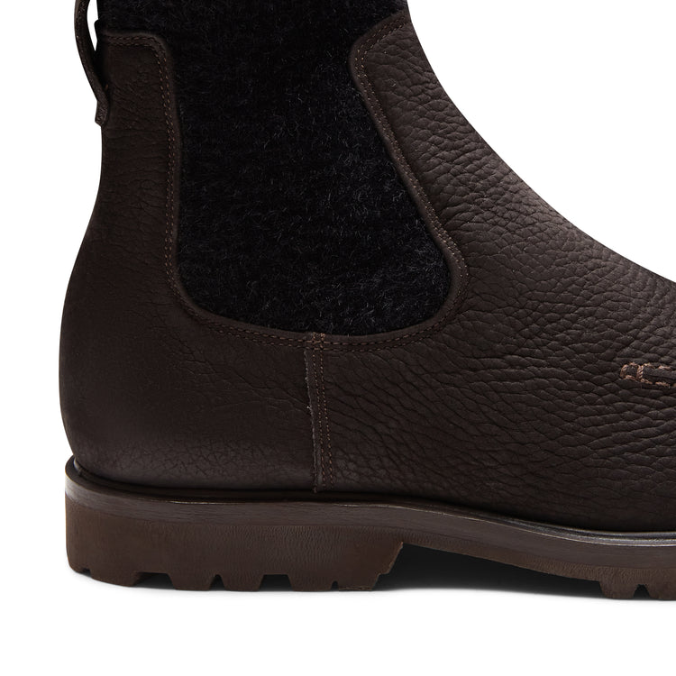 Beatles-Stiefelette aus Nubuk und Stoff