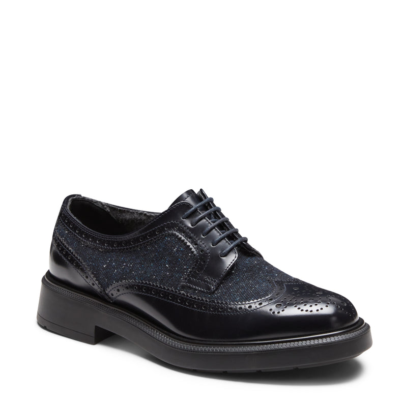Leather and fabric Derby shoe