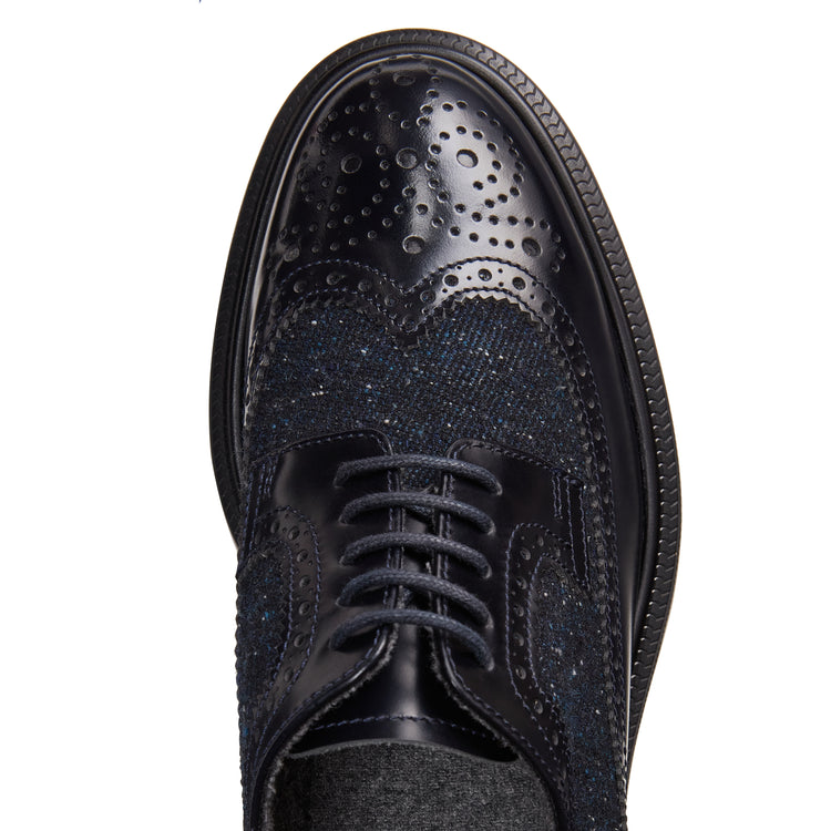 Leather and fabric Derby shoe