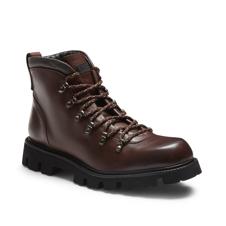 Leather lace-up boot