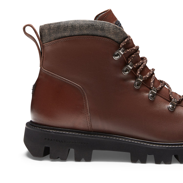 Leather lace-up boot