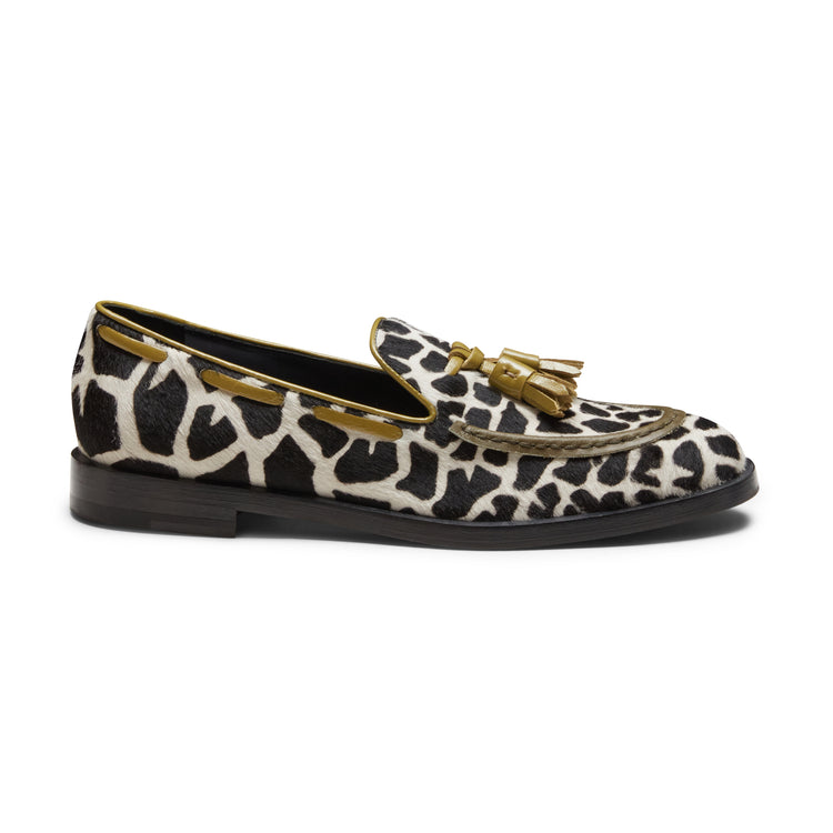 Animal print leather Brera loafer