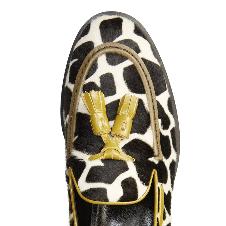 Animal print leather Brera loafer