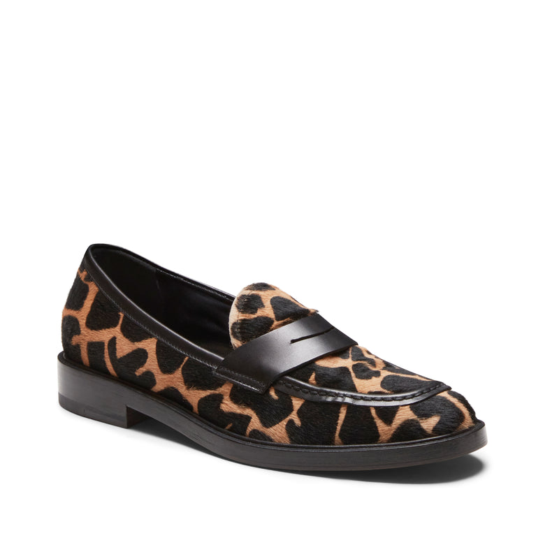 Animal print leather loafer