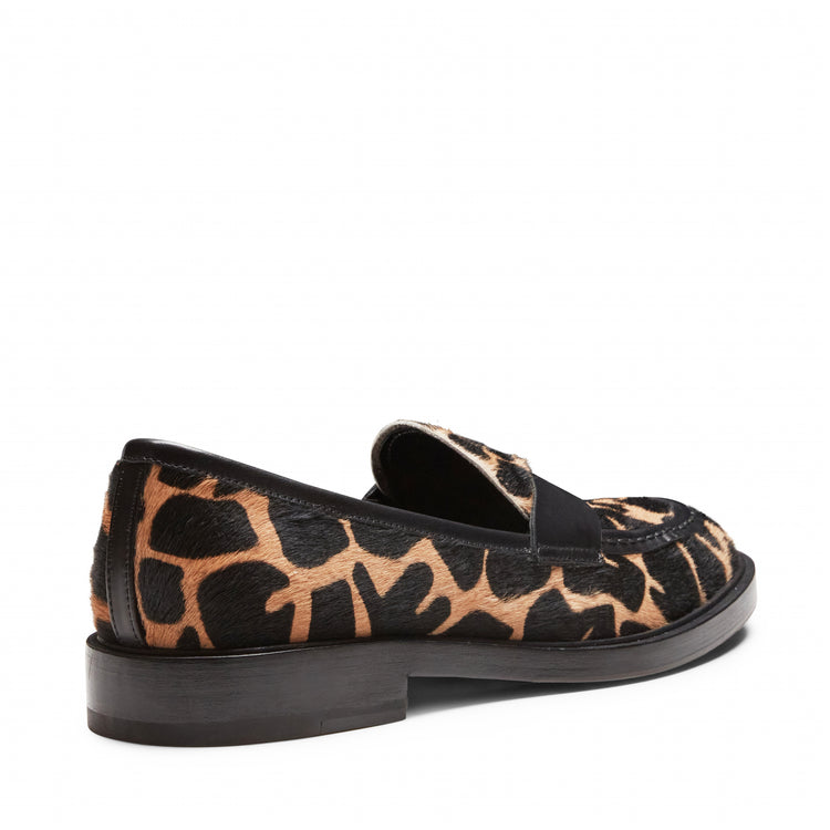 Animal print leather loafer
