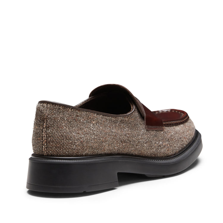 Mocassins en cuir et tissu pour femmes