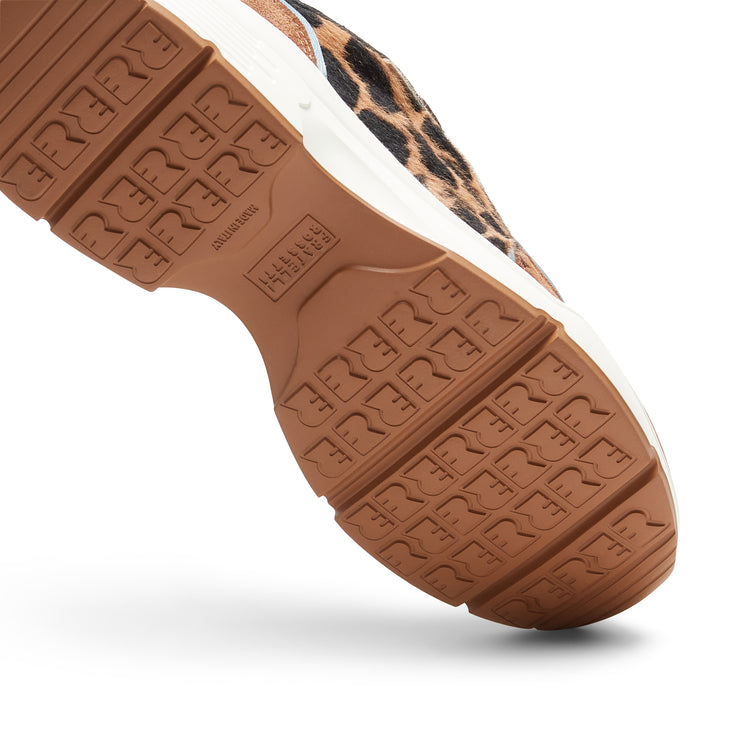 Sneakers in tessuto e pelle