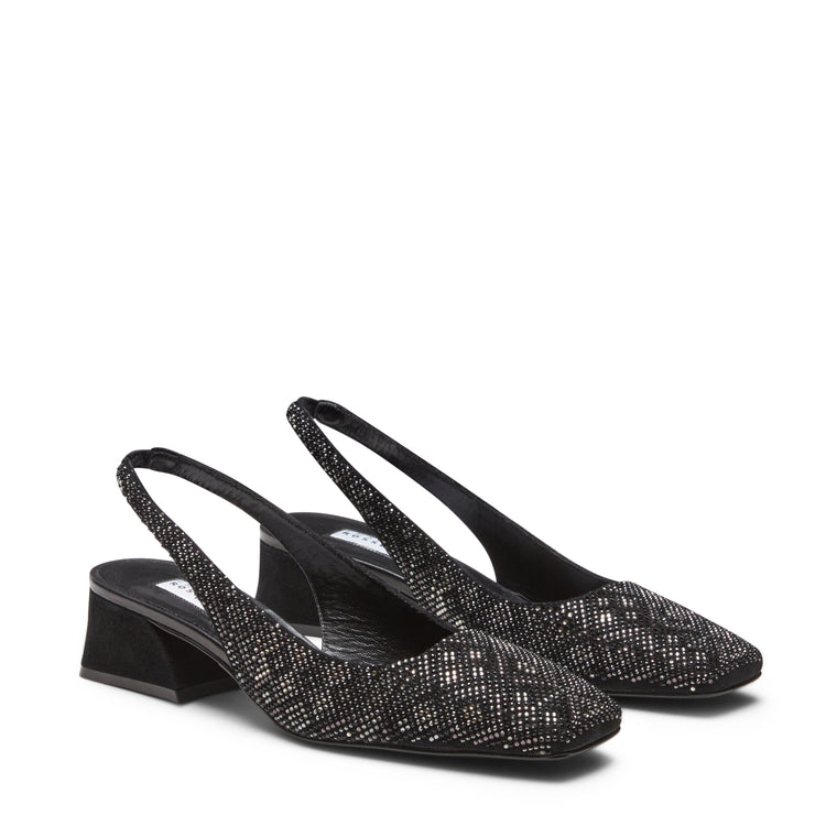 Pumps aus Veloursleder mit Strass