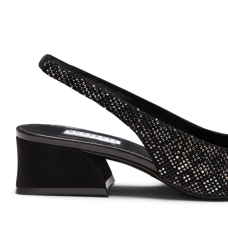 Pumps aus Veloursleder mit Strass