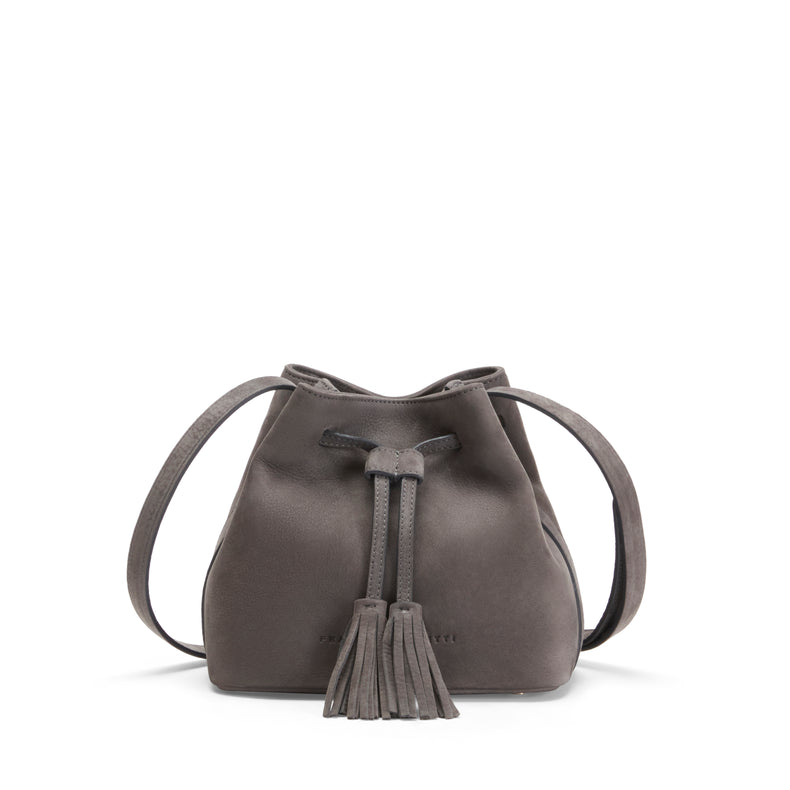 Bolso bombonera de nobuk antracita