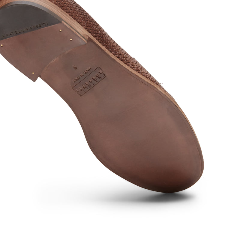 Mocasín de piel trenzada para hombre
