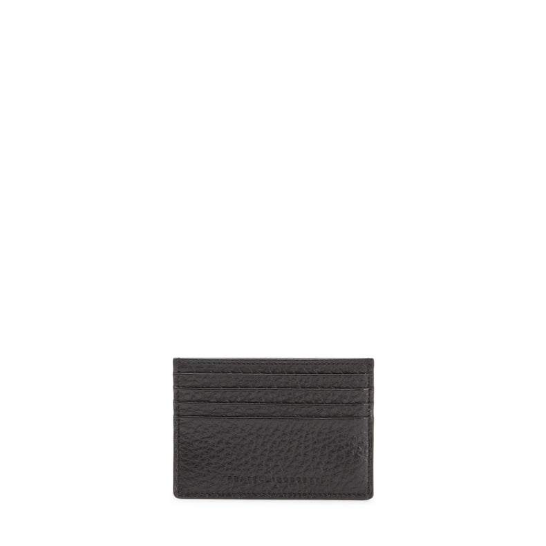 Tarjetero de piel de color negro para hombre