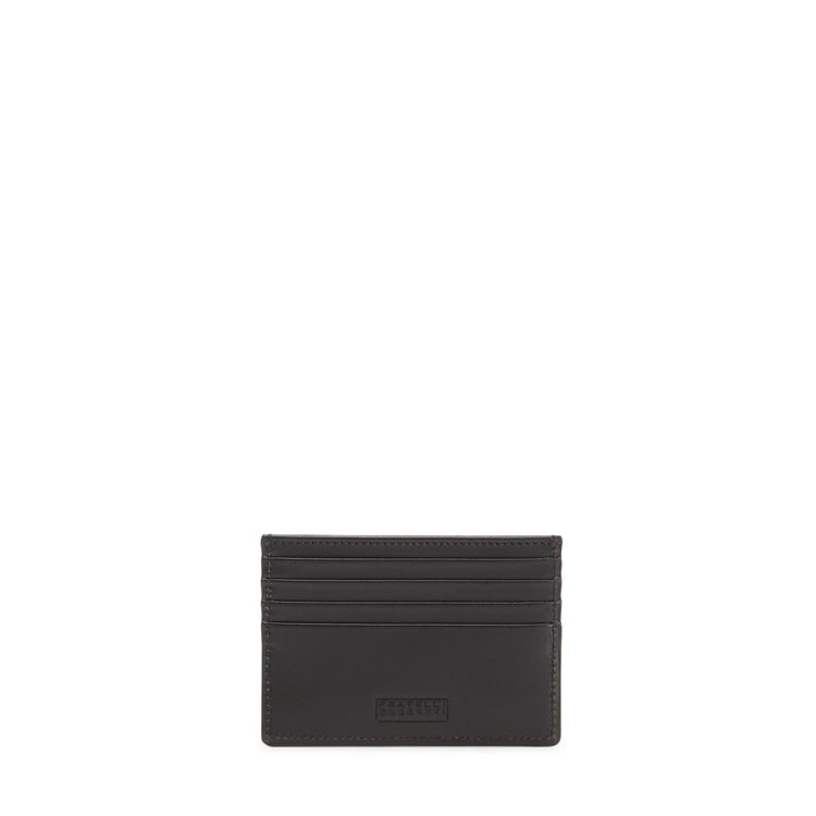 Tarjetero de piel de color negro para hombre