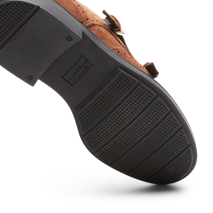 Women’s suede double-buckle Derby shoe