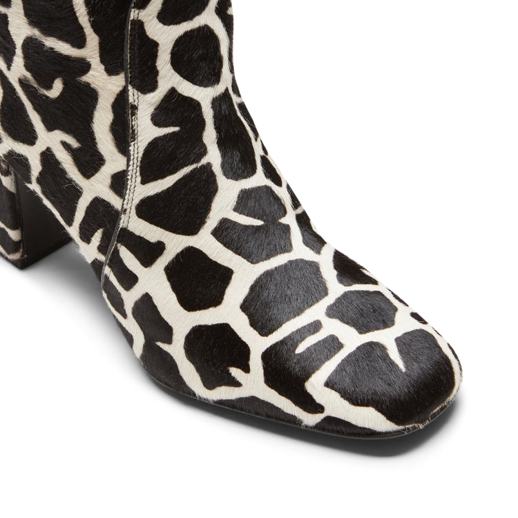 Animal print leather boot