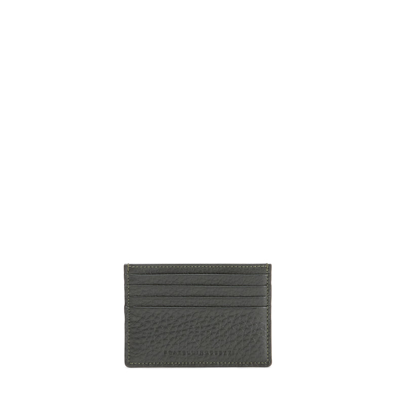 Porte-cartes homme en cuir vert forêt