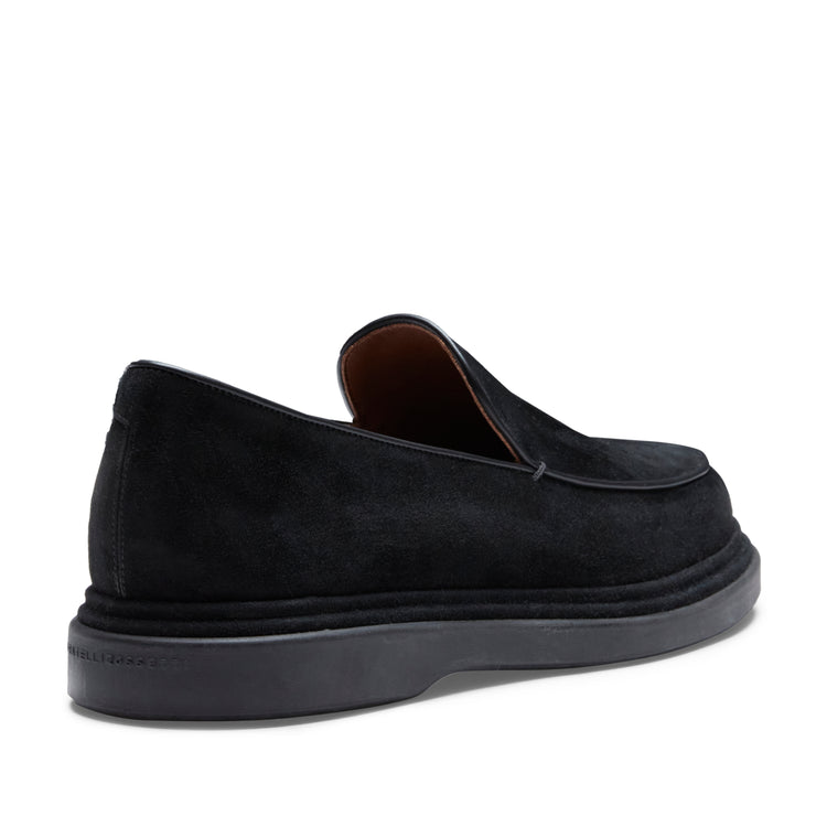 Black suede loafer
