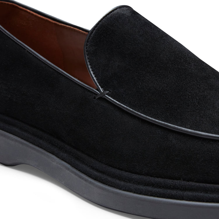 Black suede loafer