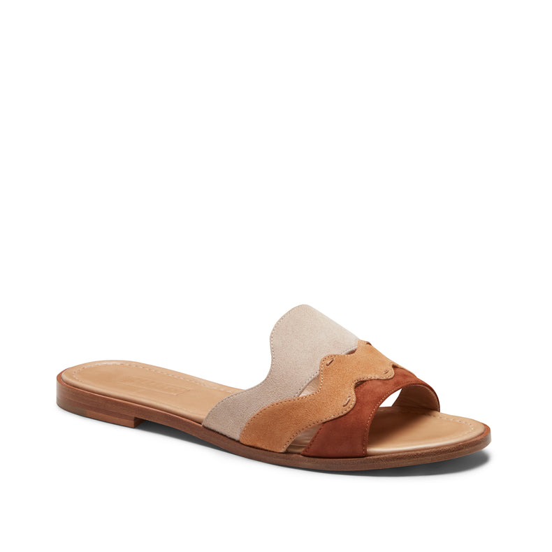 Sandalo in pelle scamosciata