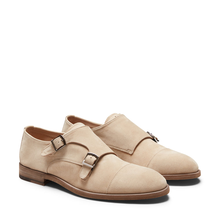 Derby doppia fibbia in suede