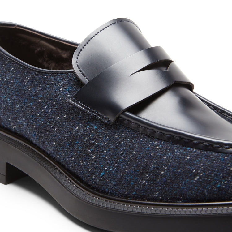 Women’s leather and fabric loafer